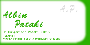 albin pataki business card